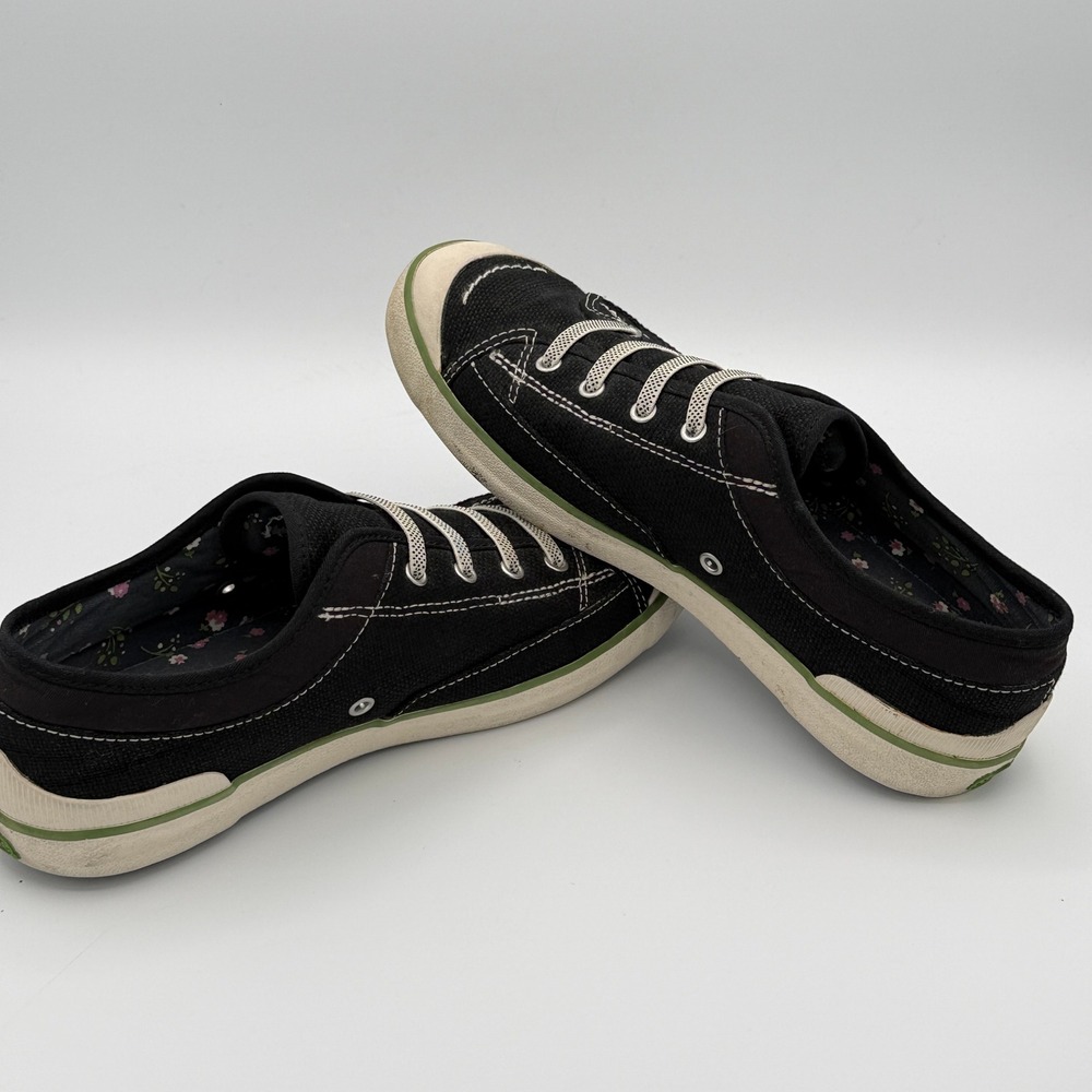 Vintage Simple Shoes WM 9 Black Canvas Low Top Skater Sneaker Y2K Grunge Granola - Picture 6 of 9